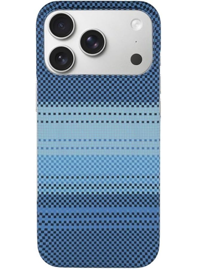 فوني Phoni Ultra Slim Magnetic Case for iPhone 17 Pro Max, Compatible with MagSafe, Thin Lightweight Design Phone Case, Carbon Fiber Style, Raised Camera Protection (Glacier Azure – Blue Carbon - Image 2